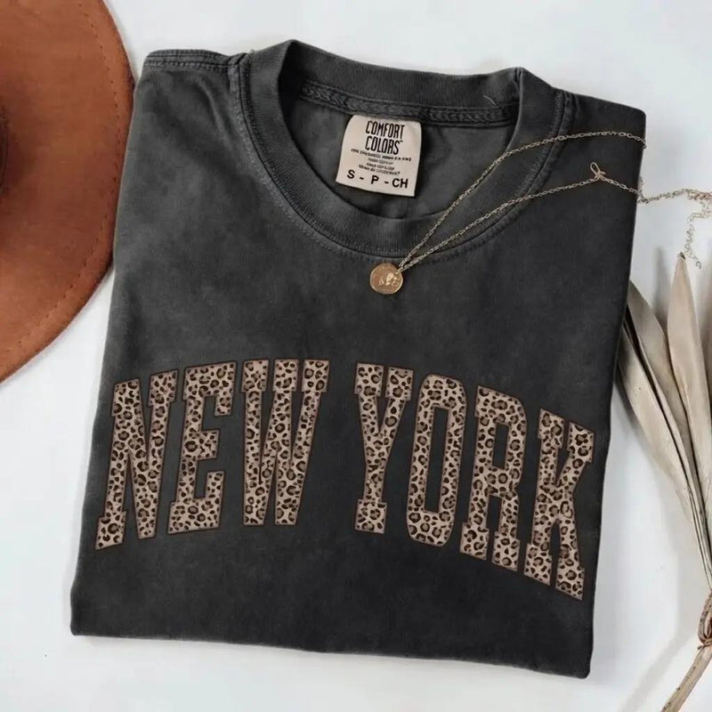 Personalized State Shirt, 50 States Leopard Print Tee