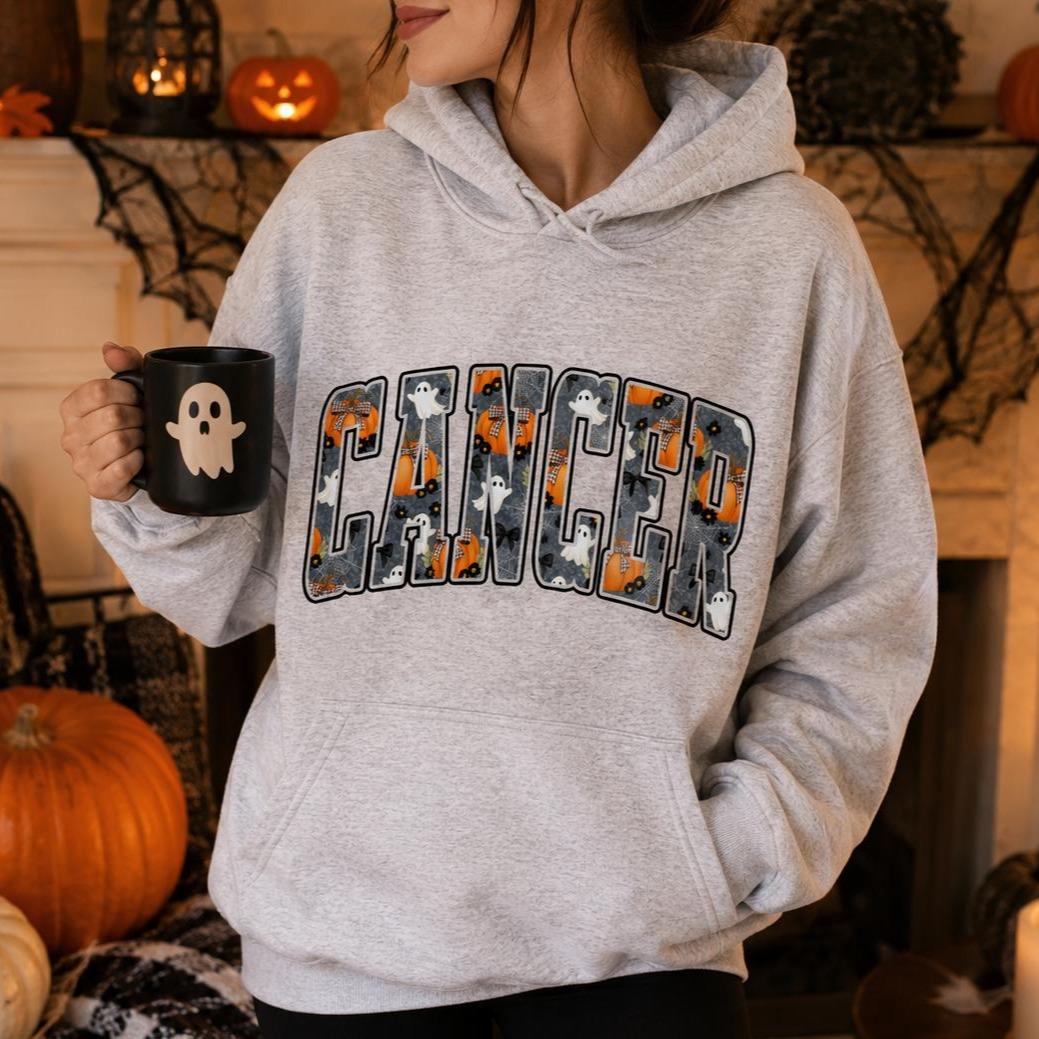 Personalized Zodiac Halloween Hoodie, Custom Choose Your Sign, Spooky Season Astrology Gift