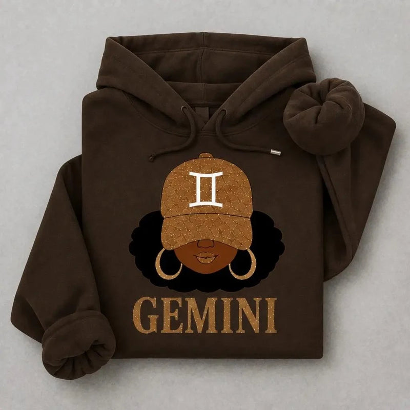 Personalized Zodiac Hoodie, Afro Astrology Birthday Gift