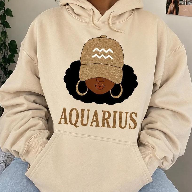 Personalized Zodiac Hoodie, Afro Melanin Queen Astrology