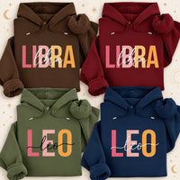 Personalized Zodiac Hoodie, Choose Your Star Sign Astrology Birthday Gift, Aries to Pisces Graphic
