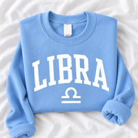 Personalized Zodiac Sign Sweatshirt, Custom Astrology Horoscope Design, Retro College Style Birthday Gift for Astrology Lovers