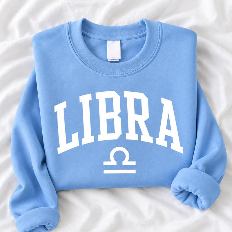 Personalized Zodiac Sign Sweatshirt, Custom Astrology Horoscope Design, Retro College Style Birthday Gift for Astrology Lovers