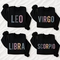 Personalized Zodiac Sign Sweatshirt, Custom Choose Your Star Sign Astrology, Horoscope Birthday Gift for Women Men Astrology Lovers