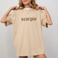 Personalized Zodiac Sign T-Shirt, Custom Choose Your Horoscope Star Sign, Gothic Astrology Birthday Gift