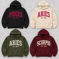 Personalized Zodiac Sweatshirt, College EST Year Star Sign