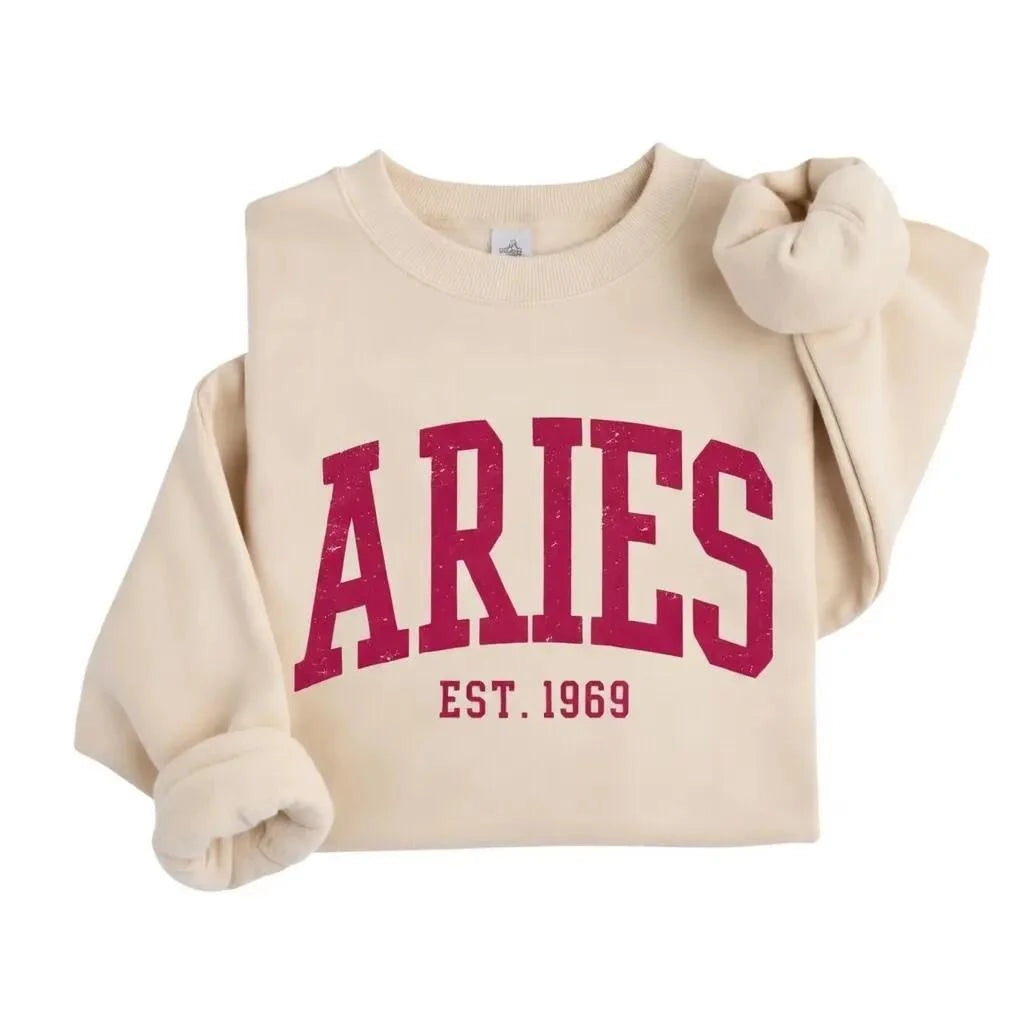 Personalized Zodiac Sweatshirt, College EST Year Star Sign