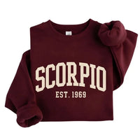 Personalized Zodiac Sweatshirt, College EST Year Star Sign