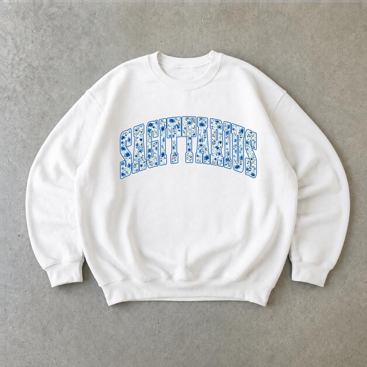 Personalized Zodiac Sweatshirt, Custom Choose Your Horoscope Sign, Floral Astrology Gift for Women