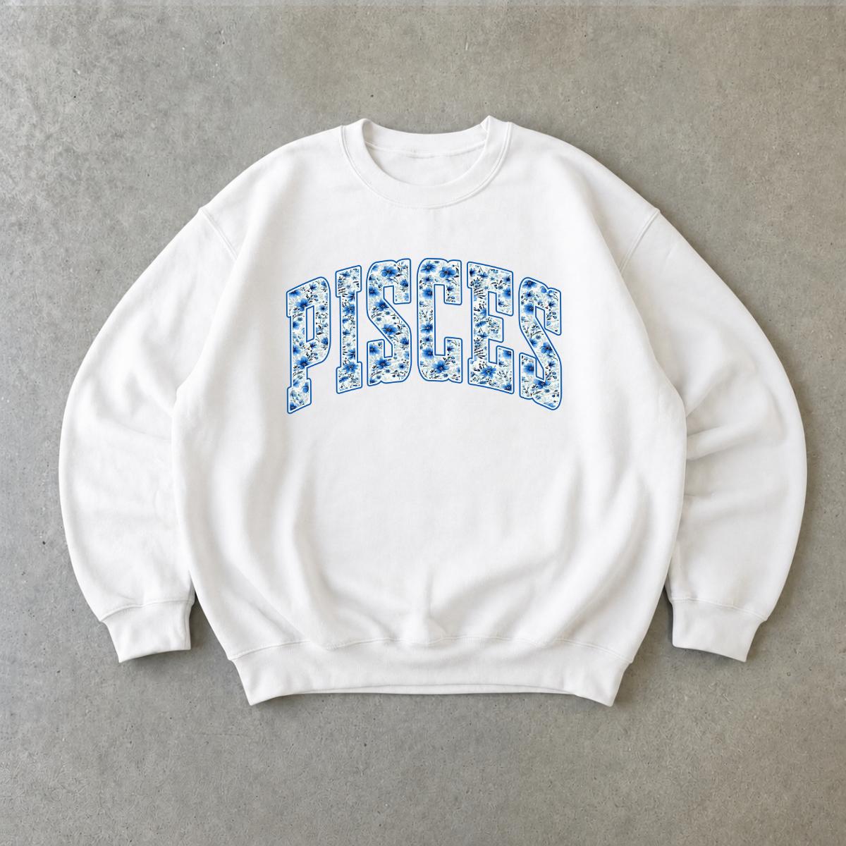 Personalized Zodiac Sweatshirt, Custom Choose Your Horoscope Sign, Floral Astrology Gift for Women