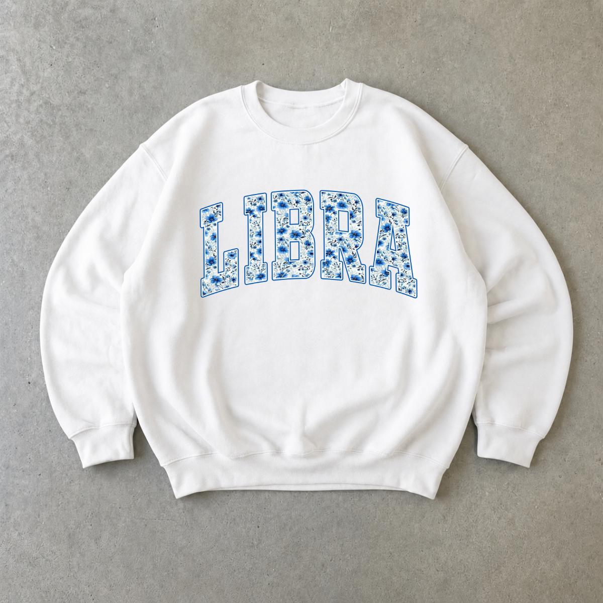Personalized Zodiac Sweatshirt, Custom Choose Your Horoscope Sign, Floral Astrology Gift for Women