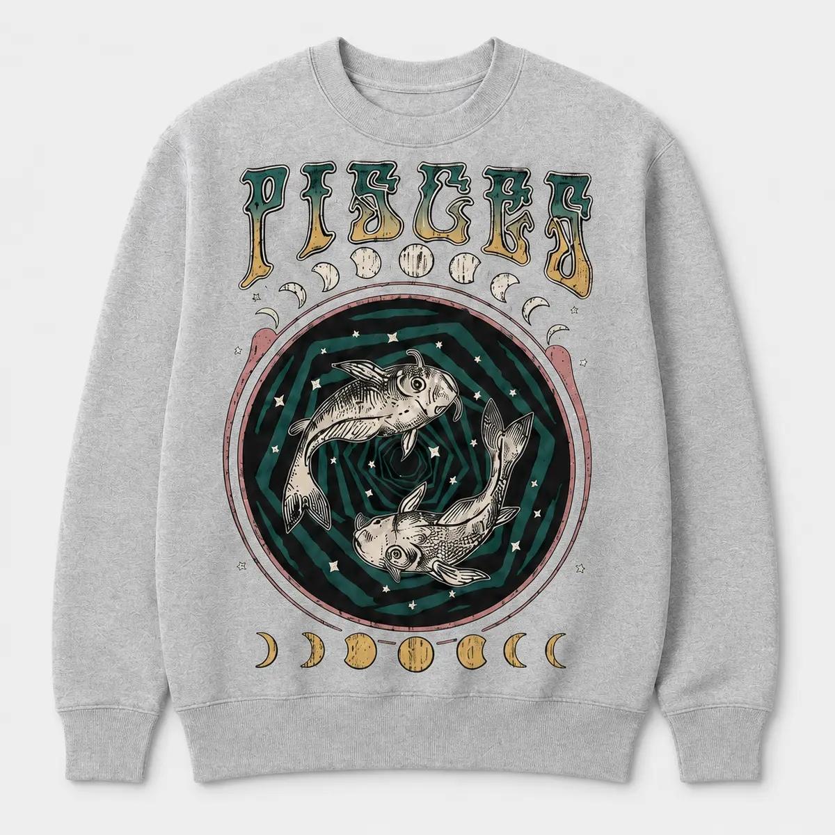 Personalized Zodiac Sweatshirt, Custom Retro Celestial Astrology, Vintage Horoscope Birthday Gift for Her