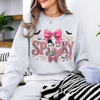 Pink Coquette Halloween Sweatshirt, Girly Fall Gift