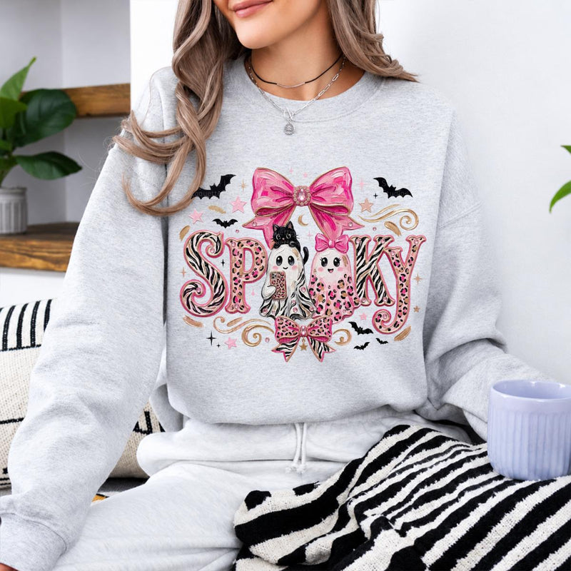 Pink Coquette Halloween Sweatshirt, Girly Fall Gift