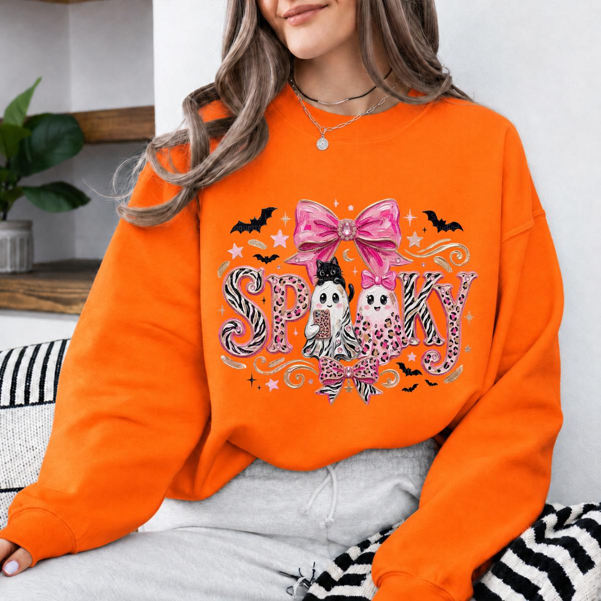 Pink Coquette Halloween Sweatshirt, Girly Fall Gift