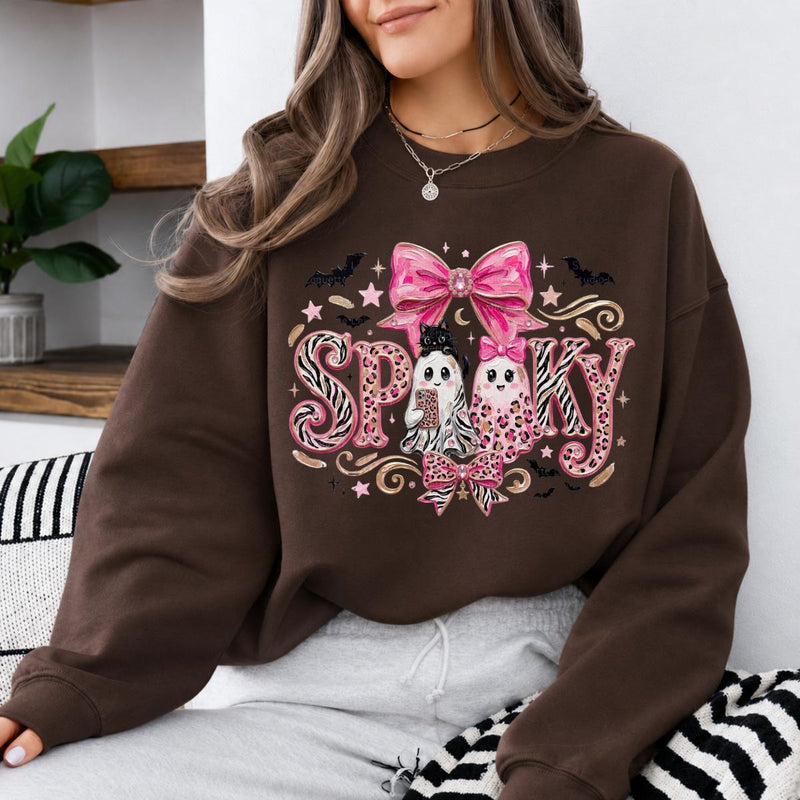 Pink Coquette Halloween Sweatshirt, Girly Fall Gift