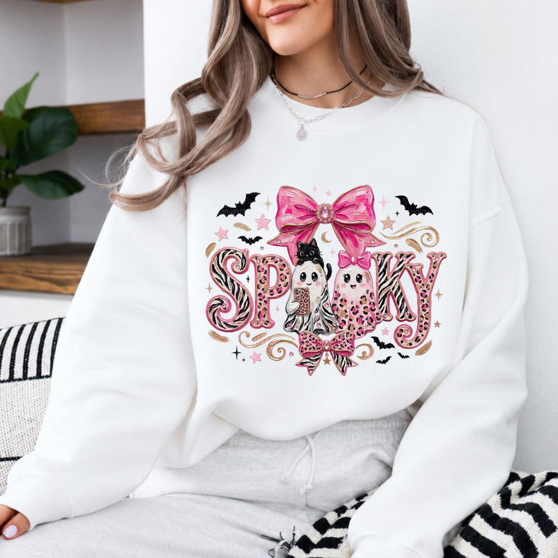 Pink Coquette Halloween Sweatshirt, Girly Fall Gift