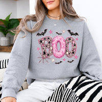 Pink Halloween Sweatshirt BOO Spooky Season Fall Holiday Women Girly Glam