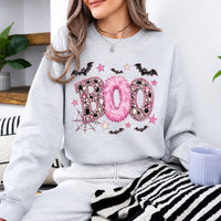 Pink Halloween Sweatshirt BOO Spooky Season Fall Holiday Women Girly Glam