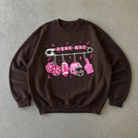 Pink Out Game Day Sweatshirt Pink Out Charm Design Breast Cancer Awareness Football Women Cute Sporty Style