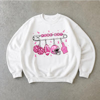 Pink Out Game Day Sweatshirt Pink Out Charm Design Breast Cancer Awareness Football Women Cute Sporty Style