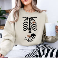 Pregnant Skeleton Football Baby Announcement Sweatshirt Cute Spooky Game Day Mom