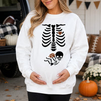 Pregnant Skeleton Football Baby Announcement Sweatshirt Cute Spooky Game Day Mom
