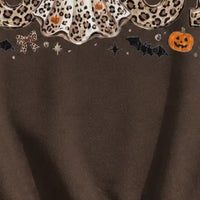 Personalized Halloween Leopard Ghost Sweatshirt, Custom Choose Your Grandma Mama Nickname, Cute Spooky Fall Mom Grandma Gift for Women - giftcuztom.com