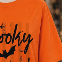 Spooky Season Spooky Season T-Shirt Halloween Fall Apparel Women Cute Coquette Retro Striped