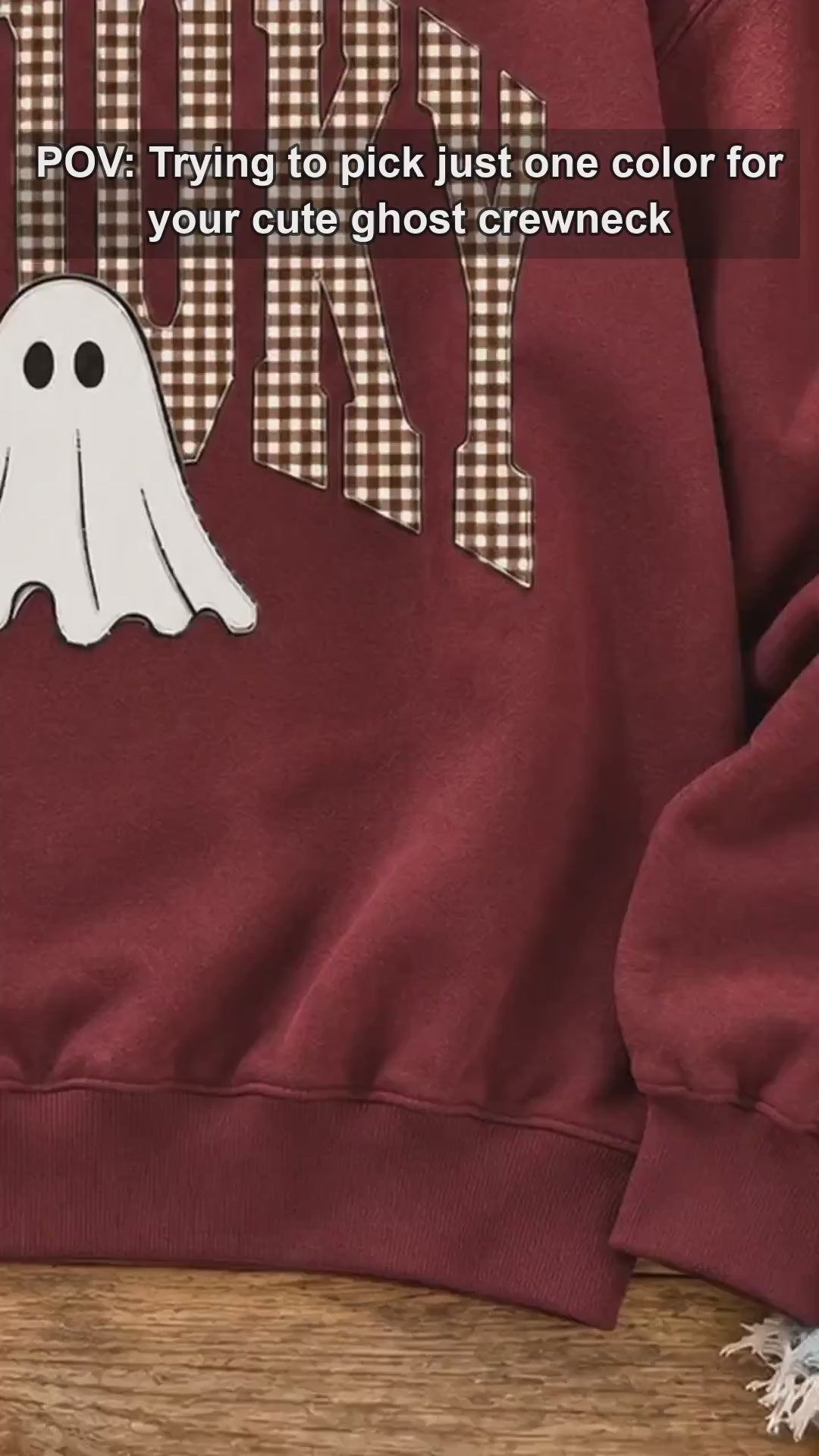 Spooky Ghost Sweatshirt Spooky Gingham Ghost Halloween Women Cute Retro