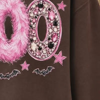 Pink Halloween Sweatshirt BOO Girly Spooky Season Crewneck