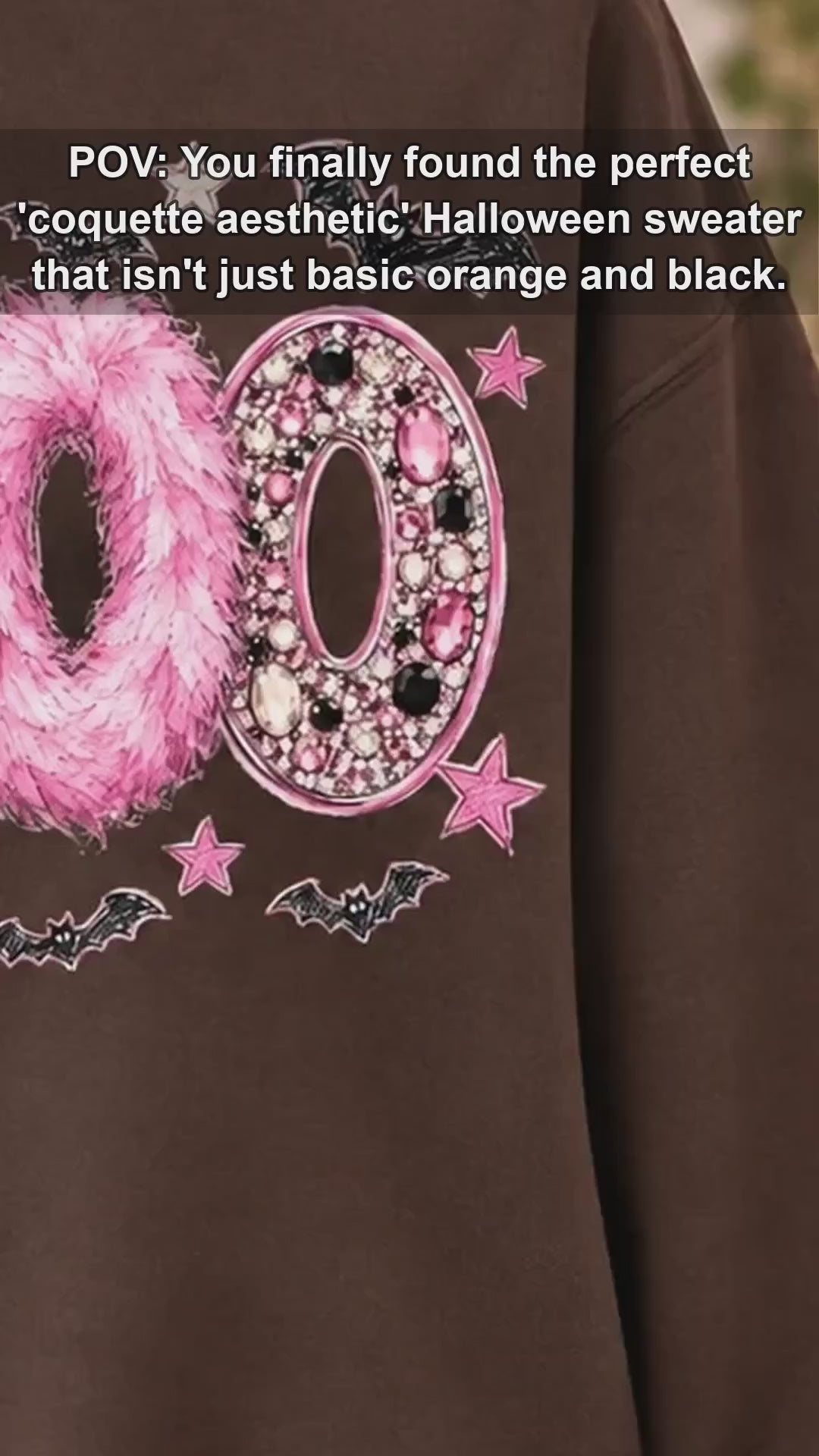 Pink Halloween Sweatshirt BOO Girly Spooky Season Crewneck