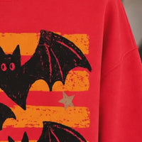 Retro Bat Halloween Flying Bats Sweatshirt and T-Shirt Spooky Season Unisex Vintage Distressed