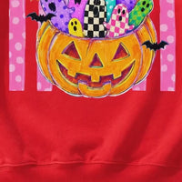 Cute Ghost Pumpkin Colorful Spooky Ghosts Sweatshirt and T-Shirt Halloween Fall Unisex Retro Cute