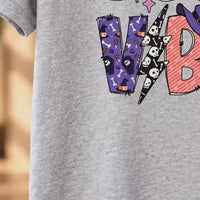 Spooky Vibes Cute Ghost T-Shirt Halloween Season Women Pastel Retro Graphic