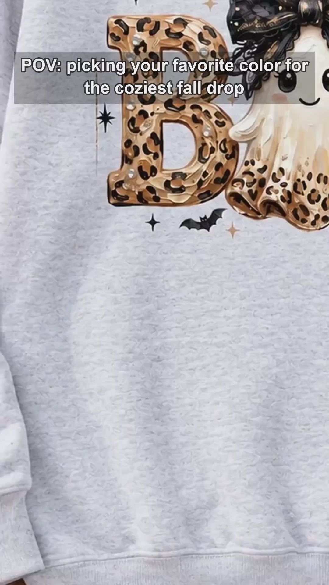 Leopard BOO Ghost Halloween Sweatshirt, Cute Spooky Ghost Graphic Crewneck, Black Bow Pumpkin Bat Design, Vintage Halloween Pullover, Cozy Fall Outfit, Funny Gift for Women Cat Lovers, Trendy Witchy Aesthetic Apparel