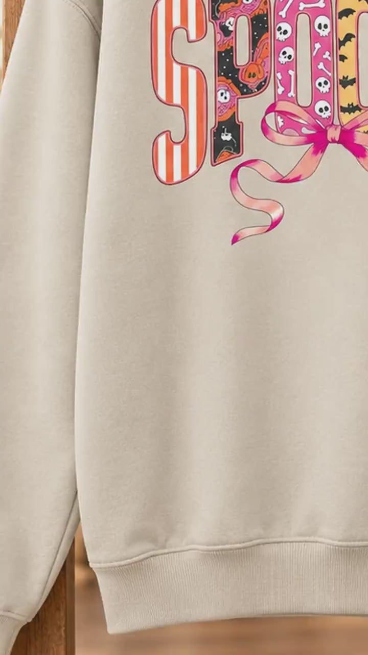 Coquette Halloween Sweatshirt and T-Shirt Spooky Bow Halloween Fall Spooky Season Women Cute Coquette