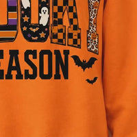 Spooky Season Spooky Season Sweatshirt and T-Shirt Halloween Fall Women Retro Patterned Varsity