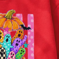 Cute Ghost Pumpkin Colorful Spooky Ghosts Sweatshirt and T-Shirt Halloween Fall Unisex Retro Cute