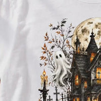 Vintage Haunted Mansion Graphic Pullover Top Halloween Gothic Spooky Season Sweatshirt