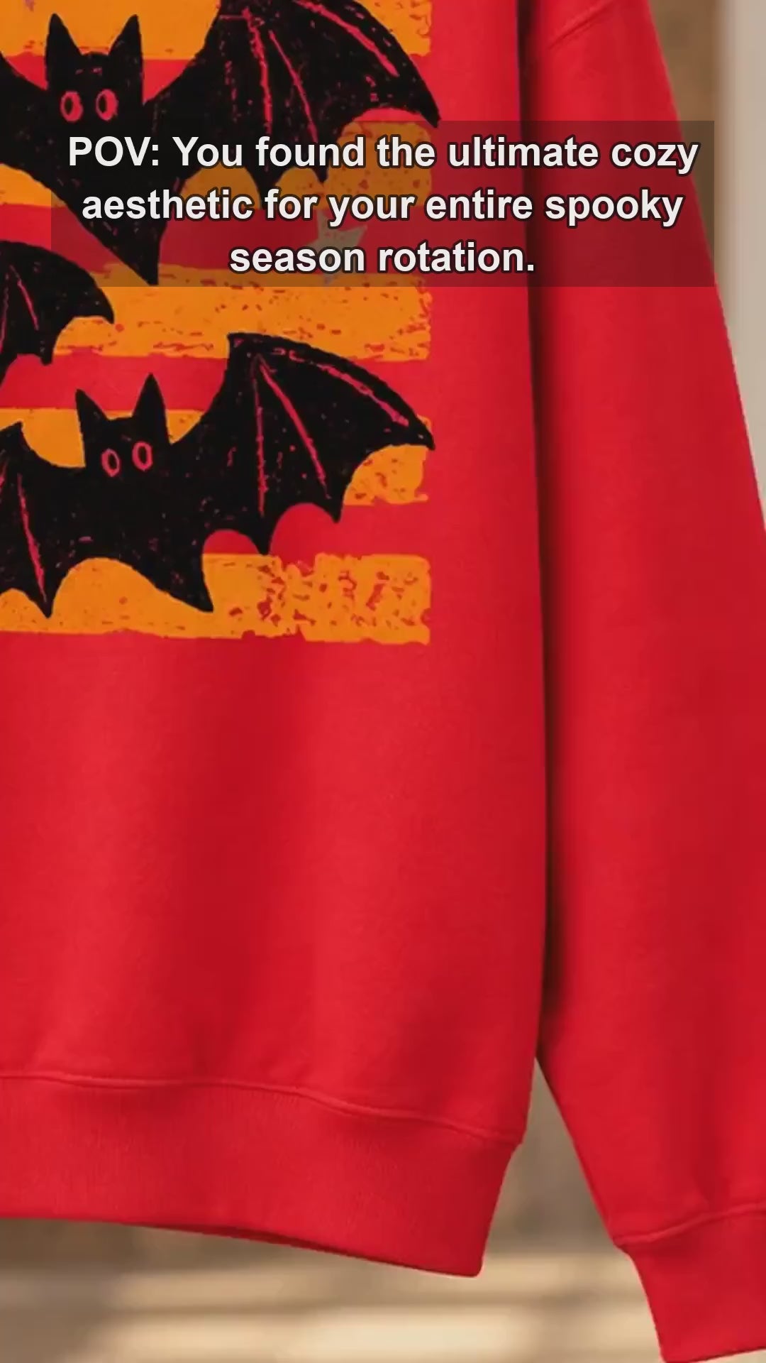 Retro Bat Halloween Flying Bats Sweatshirt and T-Shirt Spooky Season Unisex Vintage Distressed