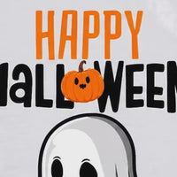 Happy Halloween Ghost T-Shirt Cute Pumpkin Graphic Spooky Season Fall Holiday Women Retro Cartoon