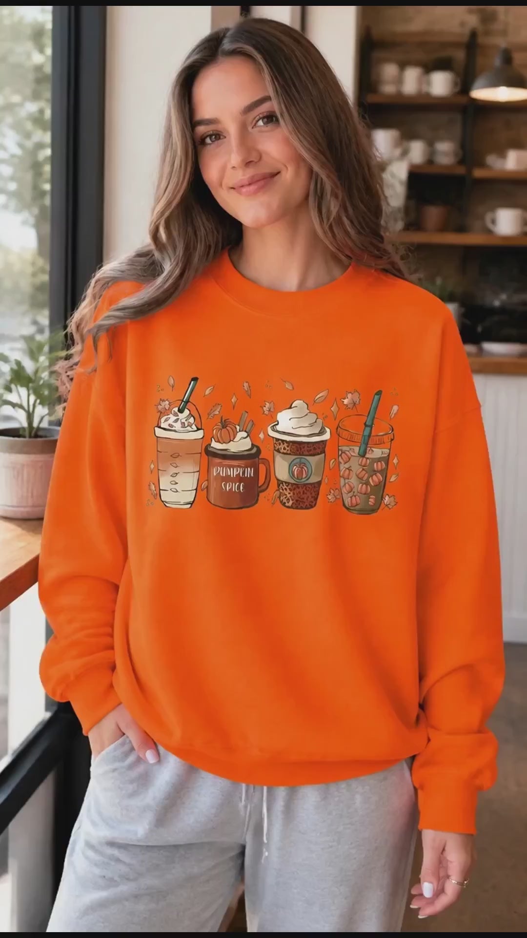 Pumpkin Spice Coffee Lover Pumpkin Spice Drinks Sweatshirt and T-Shirt Fall Coffee Lover Women Cute Hand Drawn - giftcuztom.com