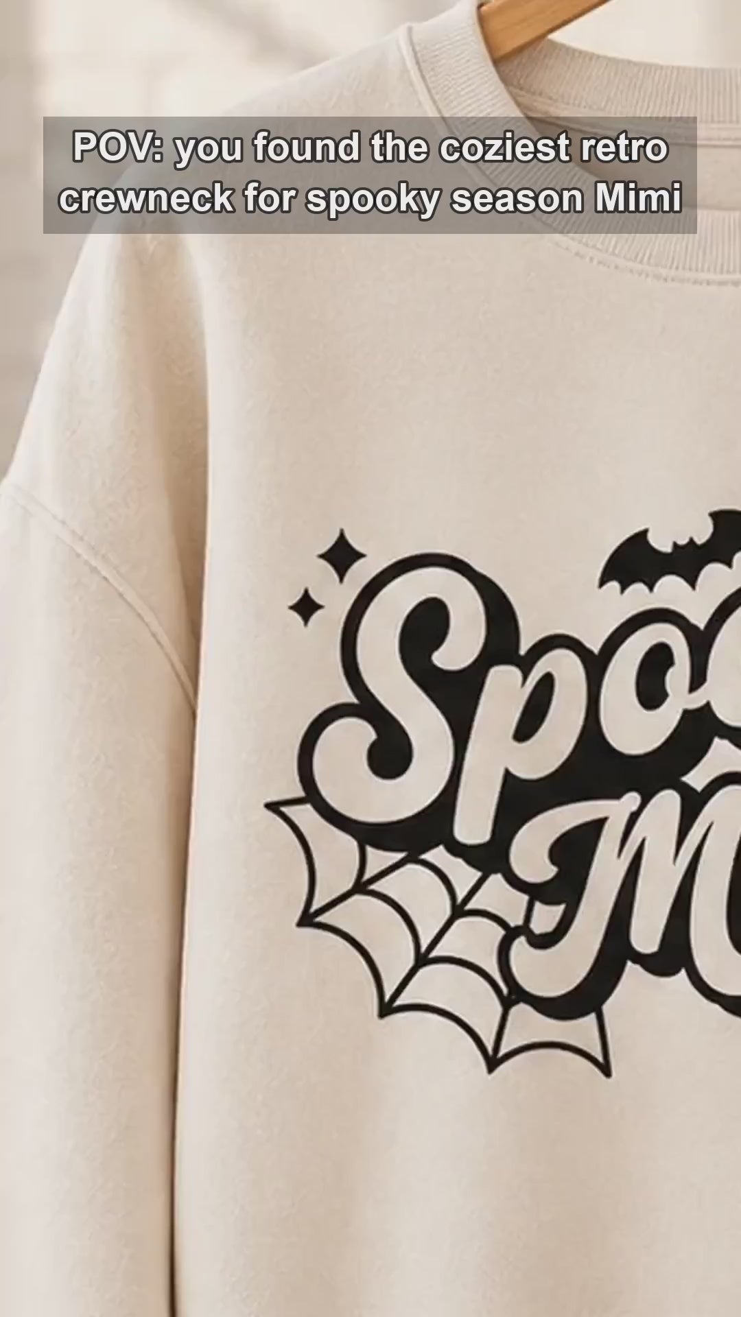 Personalized Spooky Grandma Sweatshirt Custom Nana Nickname Retro Halloween Women Cute Family Design