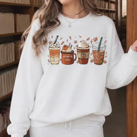 Pumpkin Spice Coffee Lover Pumpkin Spice Drinks Sweatshirt and T-Shirt Fall Coffee Lover Women Cute Hand Drawn - giftcuztom.com