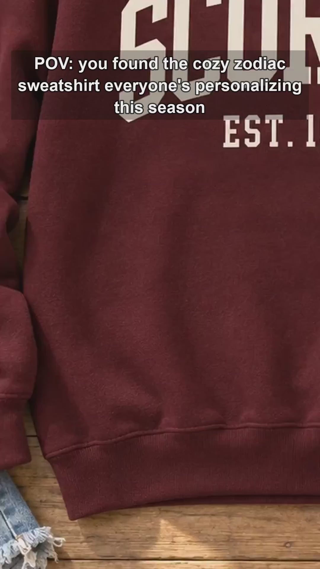 Personalized Zodiac Sweatshirt, Custom Astrological Star Sign College EST Year Birthday Gift - giftcuztom.com