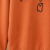 Spooky Season Cute Ghost Spooky Season Sweatshirt Fall Halloween Women Minimalist Aesthetic