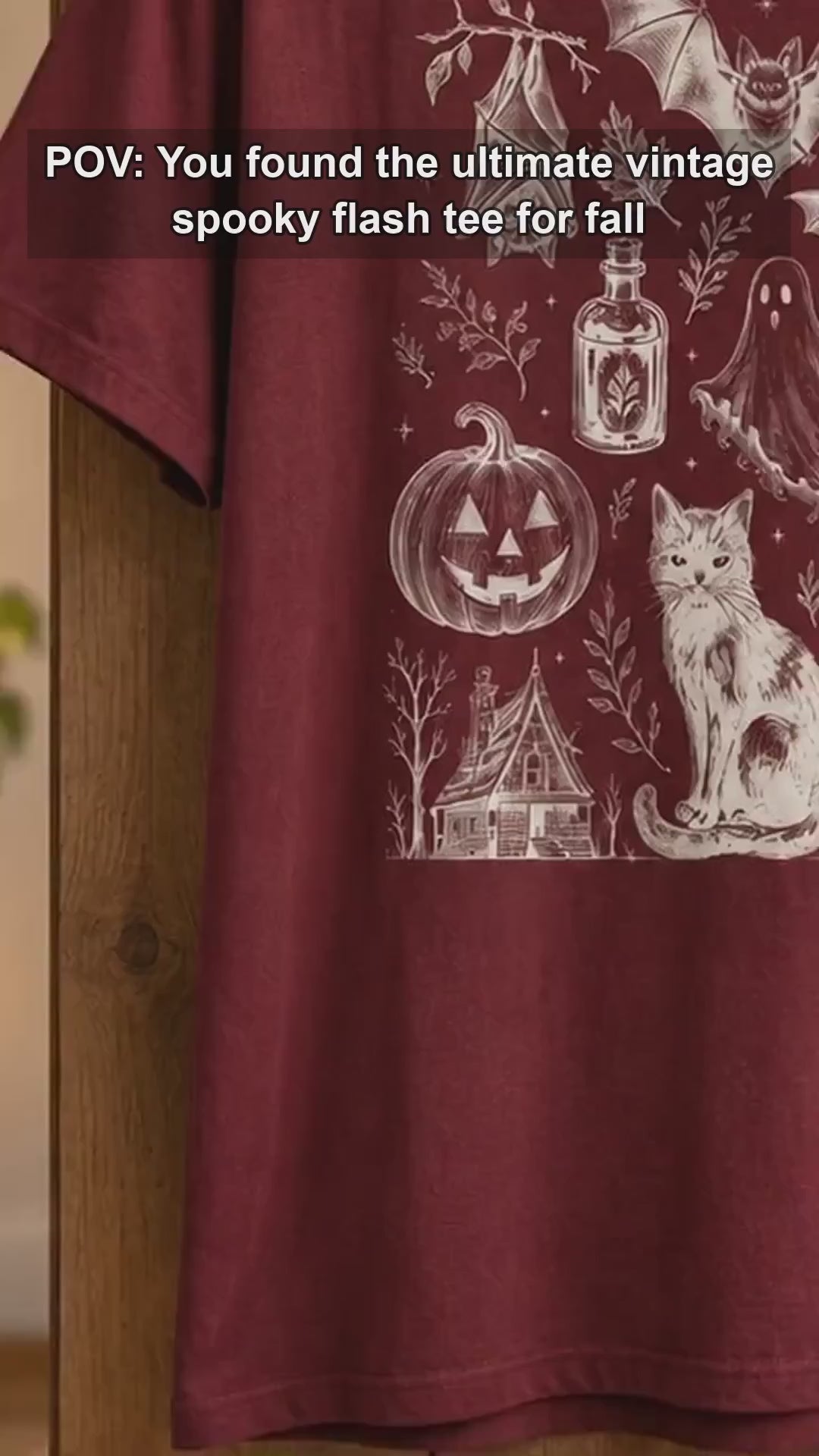 Vintage Halloween Spooky Tattoo Flash T-Shirt Halloween Fall Women Goth Witchy Retro