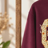 Personalized Grandma Fall Sweatshirt, Custom Gigi Nana Mimi Mama Name, Autumn Pumpkin Grandma Gift, Women's Floral Gingham Leopard Patchwork Crewneck - giftcuztom.com