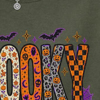 Retro Spooky Season Sweatshirt, Cute Leopard Plaid Pumpkin, Fall Halloween Graphic Gift for Women